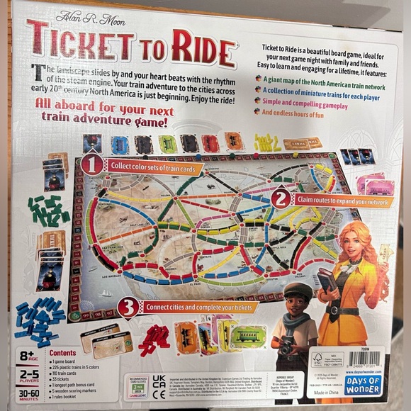 Ticket to Ride Board Game (2025 Refresh) - Picture 2 of 5